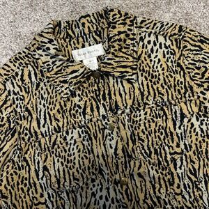 Vintage Susan Bristol Cheetah Print Leopard Jacket Women Size Small Animal Print